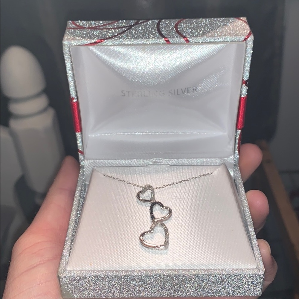 Sterling Silver Triple Heart Necklace